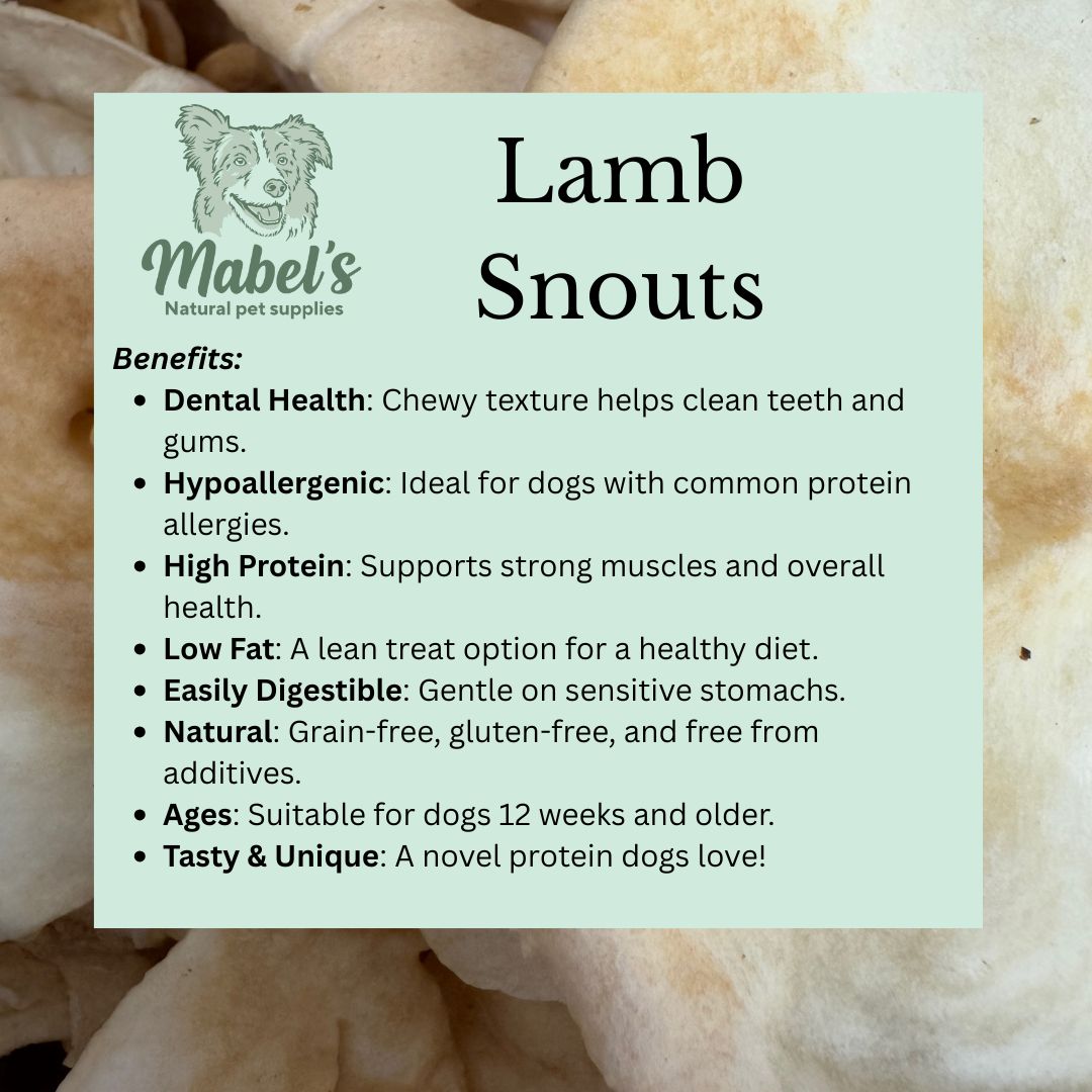 Lamb Snouts 1kg or 500g bulk bag, natural dog treat