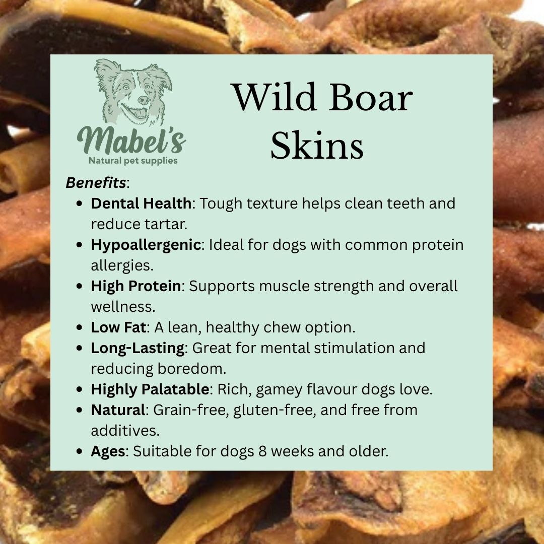 Wild boar skins, bulk bag natural dog treat, long lasting dental chew
