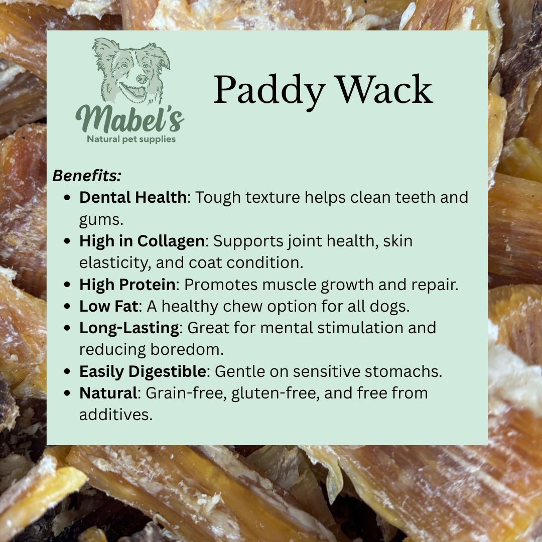 1kg bag or 500g bag  of paddy wack (beef tendon) natural dog treat