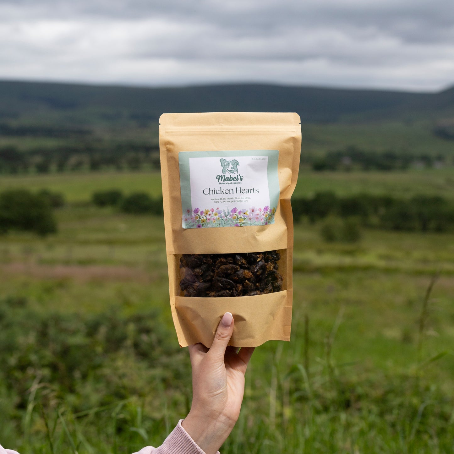 Chicken hearts 1kg or 500g bulk bag, natural dog treat