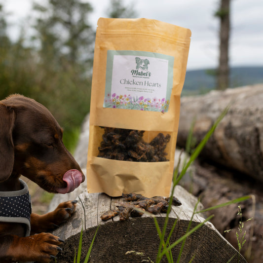 Chicken hearts 1kg or 500g bulk bag, natural dog treat