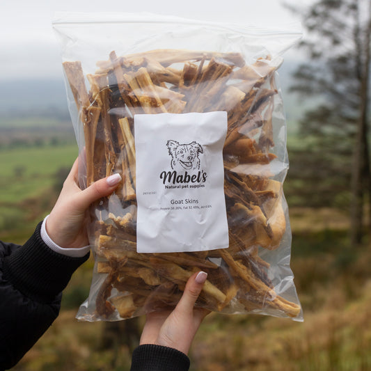 Goat skin 1 Kg or 500g Bulk Bag natural dog treat bulk bag.