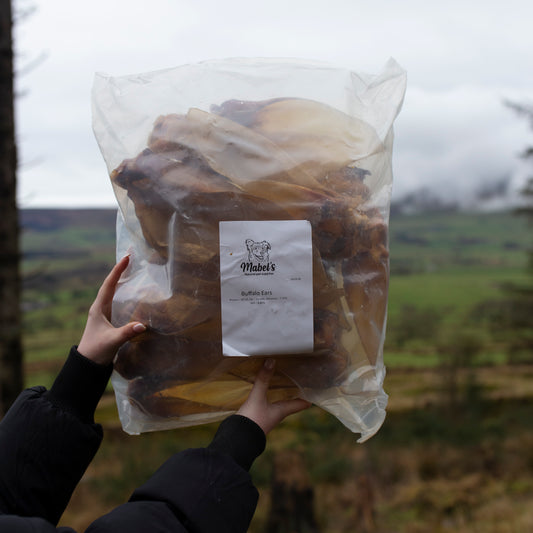 Large buffalo ears (no hair) PACK OF 10! natural dog treat