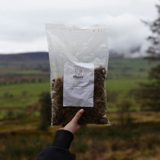 Chicken hearts 1kg or 500g bulk bag, natural dog treat