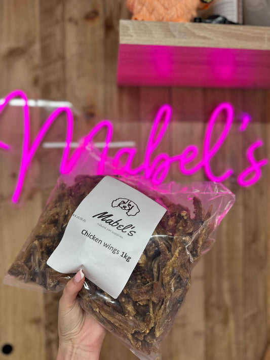Chicken wing tips, 1kg or 500g bulk bag, natural dog treat