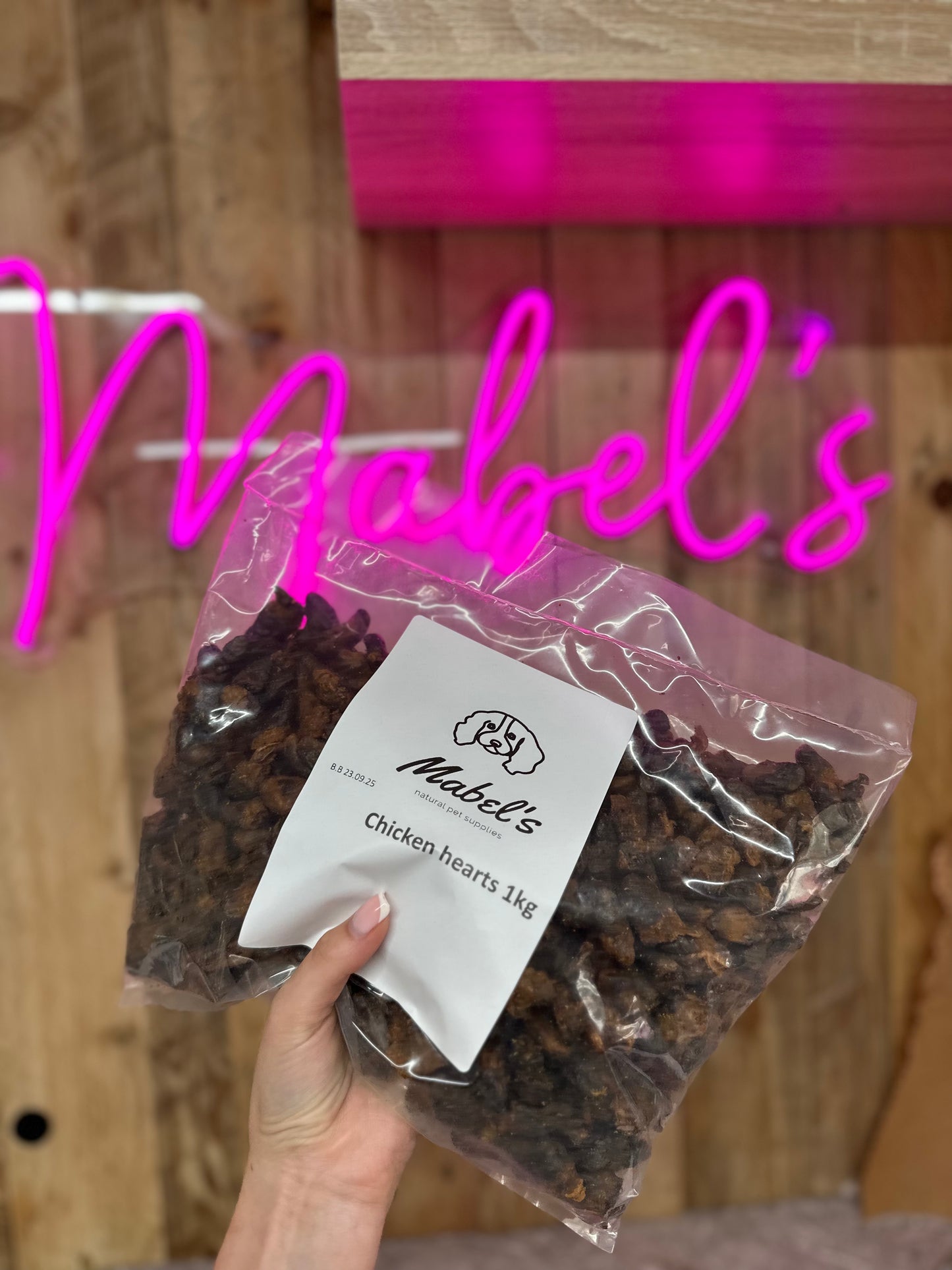 Chicken hearts 1kg or 500g bulk bag, natural dog treat