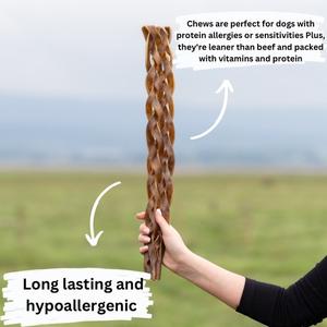 Mabel's Natural Pet Supplies™ 50cm mega camel braid dog toy made from durable natural material for long-lasting play.