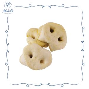 Natural dog treats featuring puffed pig snouts from Mabel's Natural Pet Supplies™, shown in a single or 10-pack.