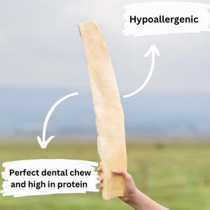 Jumbo 50cm beef skin dog treat from Mabel's Natural Pet Supplies™, natural and chewy for large dogs.