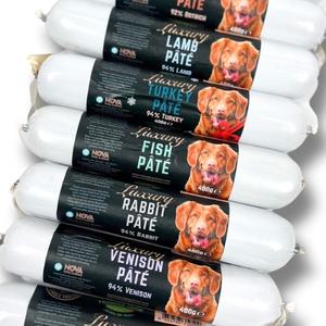Mabel's Natural Pet Supplies™ dog treats, 400g pate in a resealable package, suitable for training or rewards for dogs.