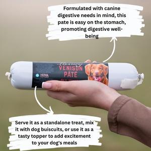 Mabel's Natural Pet Supplies™ dog treats in a 400g package, showing the natural dog treat product with branding and packaging.